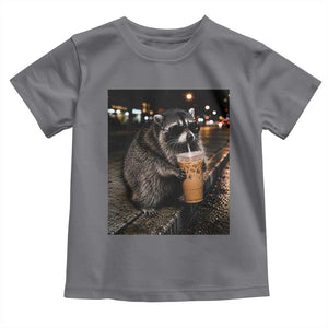 Jimothy Raccoon Seattle Drinking Iced Coffee Meme Toddler T Shirt Viral Trash Panda Seattle Animal Meme