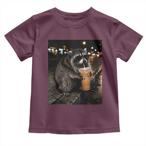 Jimothy Raccoon Seattle Drinking Iced Coffee Meme Toddler T Shirt Viral Trash Panda Seattle Animal Meme