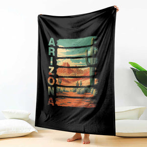 Arizona Desert Cactus Saguaro National Park Retro Throw Blanket