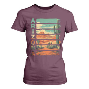 Arizona Desert Cactus Saguaro National Park Retro T Shirt For Women