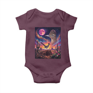 Arizona Roadrunner Vintage Desert Moon Retro Cactus Baby Onesie 90s Southwest Wildlife Bird Animal Lover