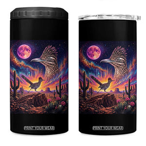 Arizona Roadrunner Vintage Desert Moon Retro Cactus 4 in 1 Can Cooler Tumbler 90s Southwest Wildlife Bird Animal Lover