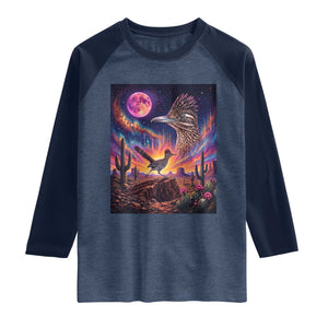 Arizona Roadrunner Vintage Desert Moon Retro Cactus Raglan Shirt 90s Southwest Wildlife Bird Animal Lover