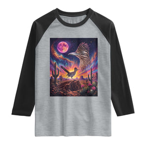 Arizona Roadrunner Vintage Desert Moon Retro Cactus Raglan Shirt 90s Southwest Wildlife Bird Animal Lover