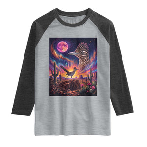 Arizona Roadrunner Vintage Desert Moon Retro Cactus Raglan Shirt 90s Southwest Wildlife Bird Animal Lover