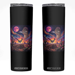 Arizona Roadrunner Vintage Desert Moon Retro Cactus Skinny Tumbler 90s Southwest Wildlife Bird Animal Lover