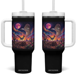 Arizona Roadrunner Vintage Desert Moon Retro Cactus Tumbler With Handle 90s Southwest Wildlife Bird Animal Lover