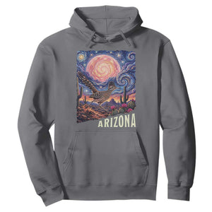 Arizona Roadrunner Vintage Desert Moon Retro Cactus Hoodie Southwest Wildlife Bird Starry Night Style