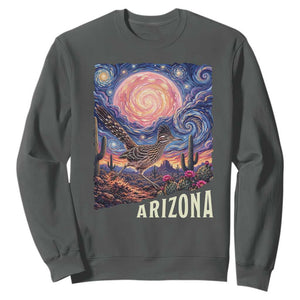 Arizona Roadrunner Vintage Desert Moon Retro Cactus Sweatshirt Southwest Wildlife Bird Starry Night Style