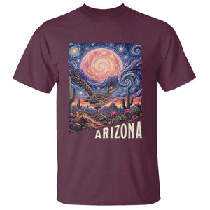 Arizona Roadrunner Vintage Desert Moon Retro Cactus T Shirt Southwest Wildlife Bird Starry Night Style
