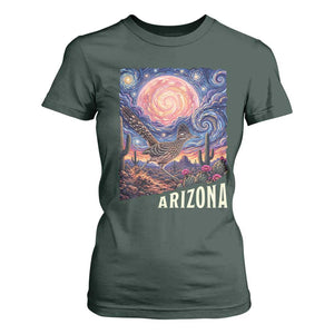 Arizona Roadrunner Vintage Desert Moon Retro Cactus T Shirt For Women Southwest Wildlife Bird Starry Night Style