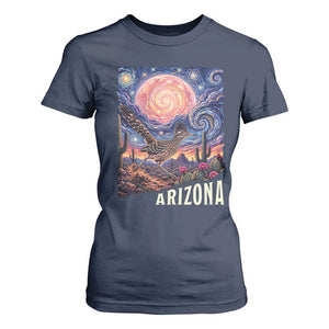 Arizona Roadrunner Vintage Desert Moon Retro Cactus T Shirt For Women Southwest Wildlife Bird Starry Night Style