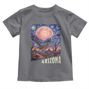 Arizona Roadrunner Vintage Desert Moon Retro Cactus Toddler T Shirt Southwest Wildlife Bird Starry Night Style