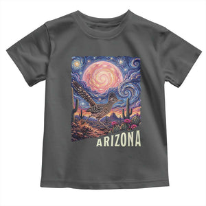 Arizona Roadrunner Vintage Desert Moon Retro Cactus Toddler T Shirt Southwest Wildlife Bird Starry Night Style