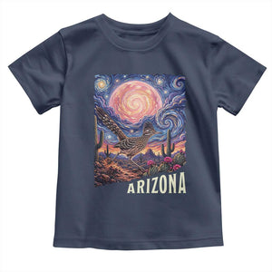 Arizona Roadrunner Vintage Desert Moon Retro Cactus Toddler T Shirt Southwest Wildlife Bird Starry Night Style