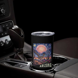 Arizona Roadrunner Vintage Desert Moon Retro Cactus Tumbler Cup Southwest Wildlife Bird Starry Night Style