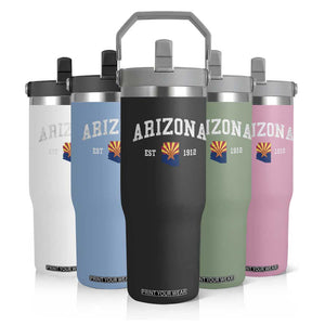 Arizona State Flag Grand Canyon State Established 1912 Flip Straw Tumbler