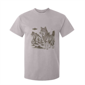 Vintage Coyote Cowboy UFO T Shirt For Kid Western Desert Southwest Coyote Alien