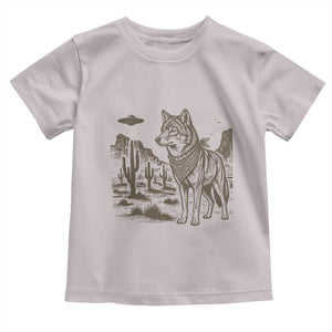 Vintage Coyote Cowboy UFO Toddler T Shirt Western Desert Southwest Coyote Alien