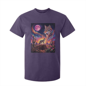 Arizona Coyote Vintage Desert Moon Retro Cactus T Shirt For Kid Southwest Wildlife Western Adventure Graphic