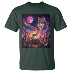 Arizona Coyote Vintage Desert Moon Retro Cactus T Shirt Southwest Wildlife Western Adventure Graphic