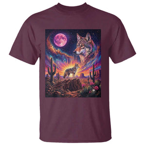 Arizona Coyote Vintage Desert Moon Retro Cactus T Shirt Southwest Wildlife Western Adventure Graphic