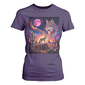 Arizona Coyote Vintage Desert Moon Retro Cactus T Shirt For Women Southwest Wildlife Western Adventure Graphic