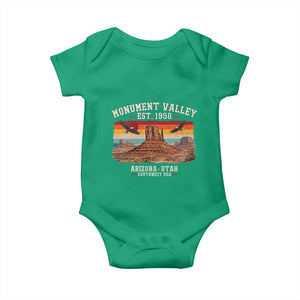 Retro Monument Valley Arizona Utah Sunset Established 1958 Baby Onesie Southwest Desert Eagle Road Trip Nature Souvenir