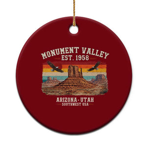 Retro Monument Valley Arizona Utah Sunset Established 1958 Ceramic Ornament Southwest Desert Eagle Road Trip Nature Souvenir