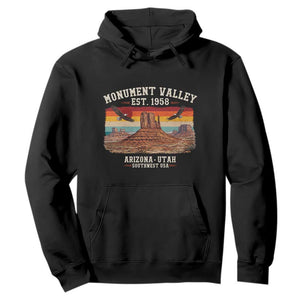 Retro Monument Valley Arizona Utah Sunset Established 1958 Hoodie Southwest Desert Eagle Road Trip Nature Souvenir