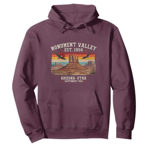 Retro Monument Valley Arizona Utah Sunset Established 1958 Hoodie Southwest Desert Eagle Road Trip Nature Souvenir