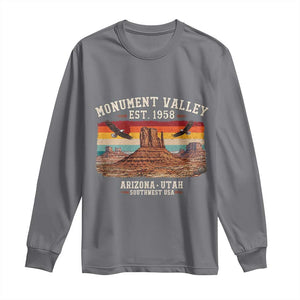Retro Monument Valley Arizona Utah Sunset Established 1958 Long Sleeve Shirt Southwest Desert Eagle Road Trip Nature Souvenir