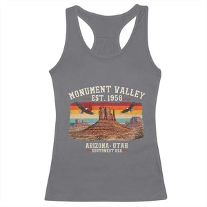 Retro Monument Valley Arizona Utah Sunset Established 1958 Racerback Tank Top Southwest Desert Eagle Road Trip Nature Souvenir