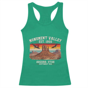 Retro Monument Valley Arizona Utah Sunset Established 1958 Racerback Tank Top Southwest Desert Eagle Road Trip Nature Souvenir