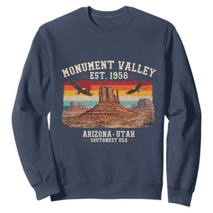 Retro Monument Valley Arizona Utah Sunset Established 1958 Sweatshirt Southwest Desert Eagle Road Trip Nature Souvenir
