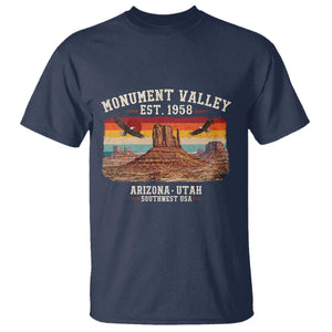 Retro Monument Valley Arizona Utah Sunset Established 1958 T Shirt Southwest Desert Eagle Road Trip Nature Souvenir