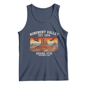 Retro Monument Valley Arizona Utah Sunset Established 1958 Tank Top Southwest Desert Eagle Road Trip Nature Souvenir
