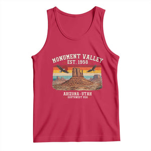 Retro Monument Valley Arizona Utah Sunset Established 1958 Tank Top Southwest Desert Eagle Road Trip Nature Souvenir