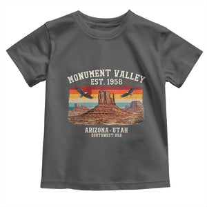 Retro Monument Valley Arizona Utah Sunset Established 1958 Toddler T Shirt Southwest Desert Eagle Road Trip Nature Souvenir