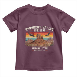 Retro Monument Valley Arizona Utah Sunset Established 1958 Toddler T Shirt Southwest Desert Eagle Road Trip Nature Souvenir