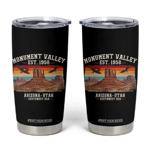 Retro Monument Valley Arizona Utah Sunset Established 1958 Tumbler Cup Southwest Desert Eagle Road Trip Nature Souvenir