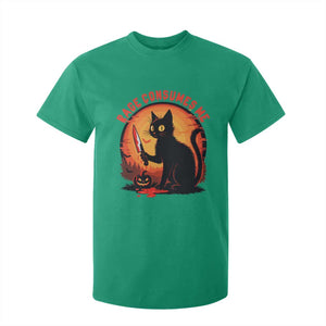 Funny Black Cat Halloween Funny Black Cat Murderous Cat With Knife T Shirt For Kid Rage Is Consuming Me TS14 Irish Green Print Your Wear