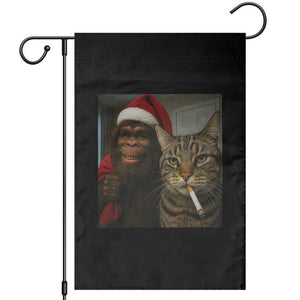 Funny Cat Selfie Bigfoot Christmas Sasquatch Garden Flag TS14 Black Print Your Wear