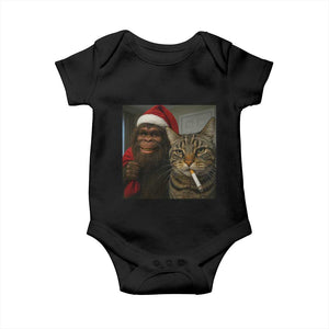 Funny Cat Selfie Bigfoot Christmas Sasquatch Baby Onesie TS14 Black Print Your Wear