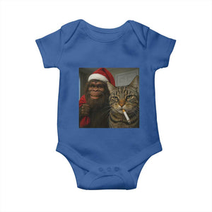 Funny Cat Selfie Bigfoot Christmas Sasquatch Baby Onesie TS14 Royal Blue Print Your Wear