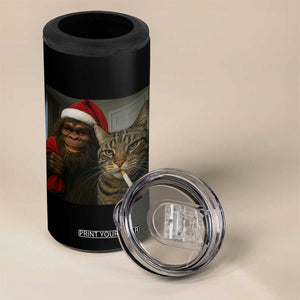 Funny Cat Selfie Bigfoot Christmas Sasquatch 4 in 1 Can Cooler Tumbler TS14 Print Your Wear