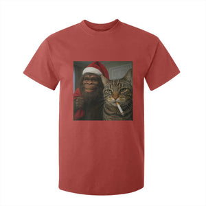 Funny Cat Selfie Bigfoot Christmas Sasquatch T Shirt For Kid TS14 Red Print Your Wear