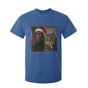 Funny Cat Selfie Bigfoot Christmas Sasquatch T Shirt For Kid TS14 Royal Blue Print Your Wear
