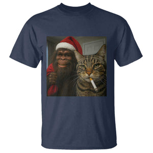 Funny Cat Selfie Bigfoot Christmas Sasquatch T Shirt TS14 Navy Print Your Wear
