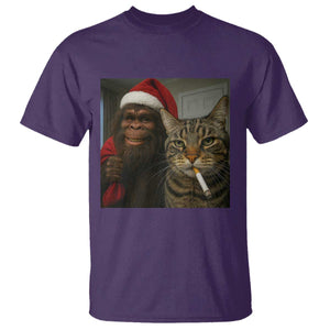 Funny Cat Selfie Bigfoot Christmas Sasquatch T Shirt TS14 Purple Print Your Wear